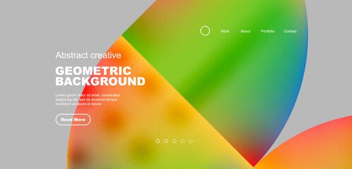 Circles, round shapes and lines with fluid gradients abstract background. Vector illustration for wallpaper, banner, background, leaflet, catalog, cover, flyer