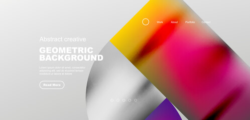 Bright fluid gradient circles abstract background. Business or technology design for wallpaper, banner, background, landing page, wall art, invitation, prints