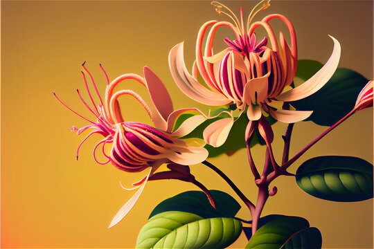Elegant Honeysuckle floral background ideal for wallpaper and decoration