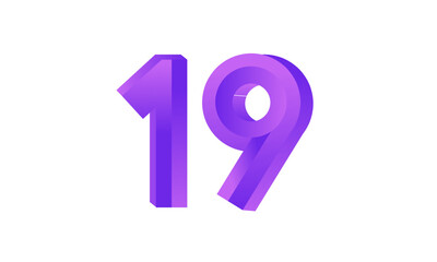 19 Number New Fresh Purple Business Logo
