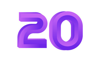 20 Number New Fresh Purple Business Logo