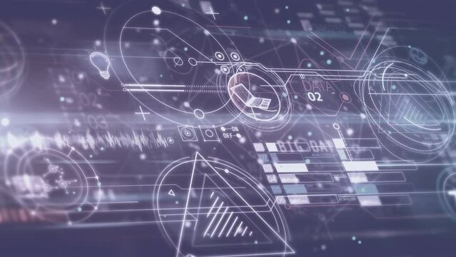 Animated digital data array in the form of infographics