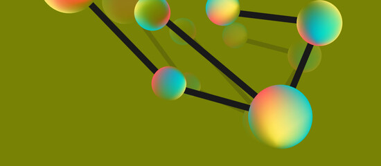 Line points connections geometric abstract background