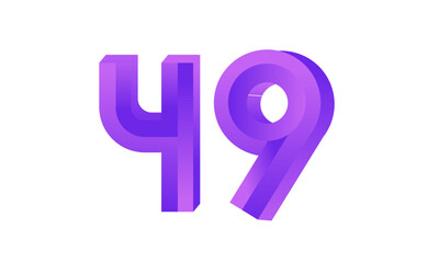 49 Number New Fresh Purple Business Logo