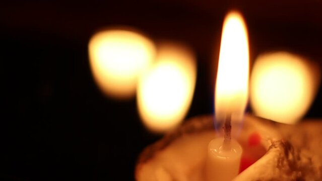 Candle light in the dark , Candle light background and bokeh