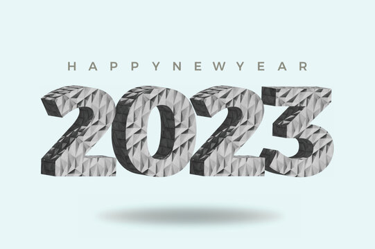 2023 New Year Celebration Rendered Image, Happy new year greeting card vector.