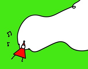 動きのあるシンプル線画　コピースペース