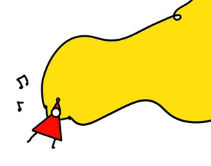 動きのあるシンプル線画　コピースペース