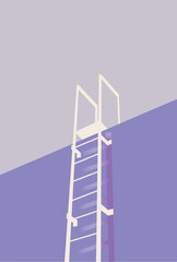 illustration flat vector graphic of ladder perfect for posters, pamphlets,wall decoration, decoration, design, wallpaper, and advertising 