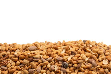 A group of almonds, pistachios, walnuts, macadamia, cashews.