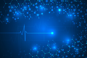 heartbeat rate monitor digital lines technology innovation abstract