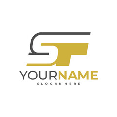 SF Letter logo template, Initial SF logo design vector