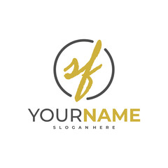SF Letter logo template, Initial SF logo design vector