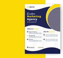 Creative marketing agency business solution idea a4 flyer template design