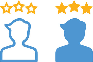 user experience icon. Customer experience vector icon. satisfaction rating vector icon. Rating icon. star satisfaction rating. user experience symbol illustration