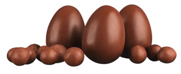 Chocolate Easter eggs. Christian concept