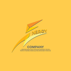 Energy company with flash icon Letter E