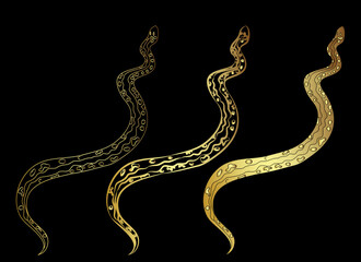 Hand drawn snake vector Illustration isolate on white background.Milk snake vector.Red snake vector.Lampropeltis triangulum vector.Sticker and hand drawn snake for tattoo.