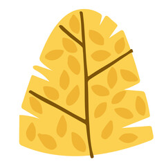 Autumn bush vector illustration in flat color design
