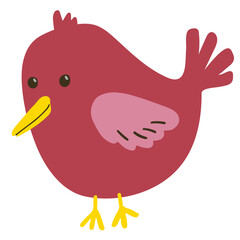 Scarlet finch bird vector illustration in flat color design