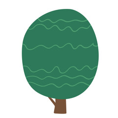 Tree vector illustration in flat color design