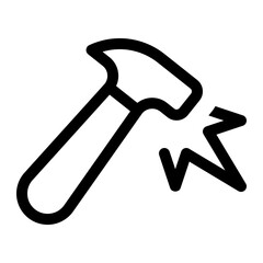 hammer crash icon