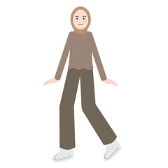 Hijab character expression flat design