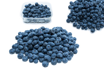 Group of fresh blueberry isolated on a white background.