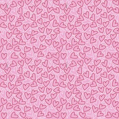 Seamless pattern with cute retro groovy hearts. Vintage texture for kids textile, wrapping paper.