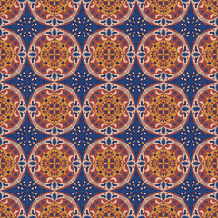 New Year Floral Seamless Pattern Background Garden Nature Damask Aboriginal Ornament Art