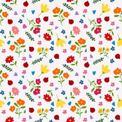 Cute seamless pattern in small flower.Small colorful flowers.