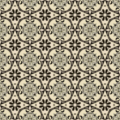 New Year Floral Seamless Pattern Background Garden Nature Damask Aboriginal Ornament Art