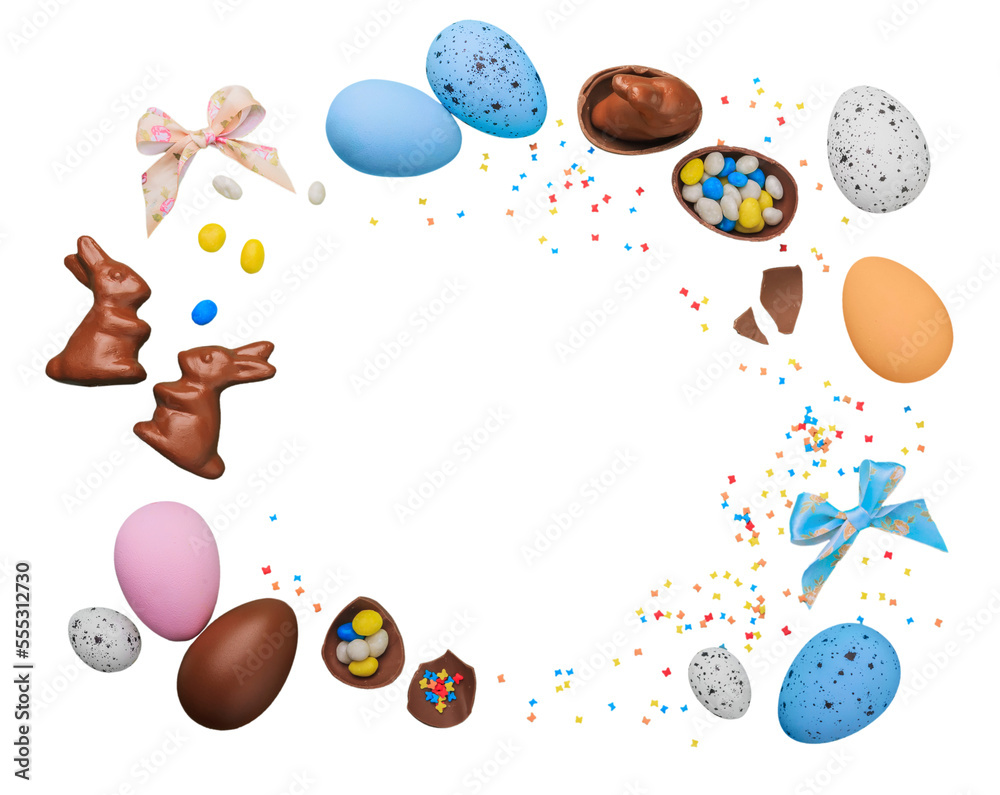 Canvas Prints Chocolate Easter Eggs and colored candy