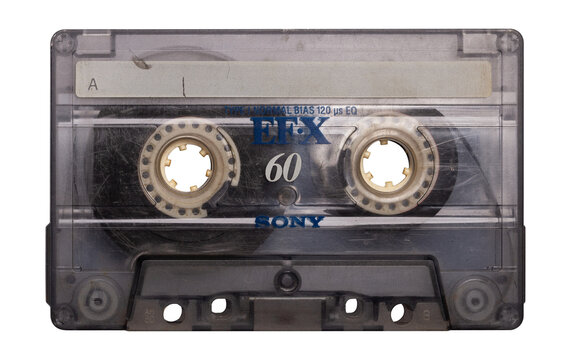 front view cassette tape vintage retro music png isolated on transparent background