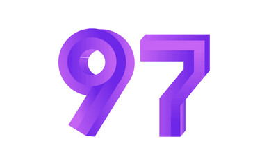 97 Number New Fresh Purple Business Logo