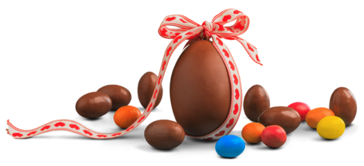 Chocolate Easter Eggs and colored candy