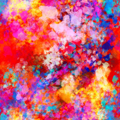 Abstract blurry paint layered seamless background in vibrant bold colors