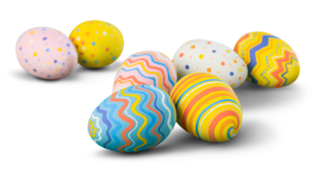 Easter eggs painted in different colors