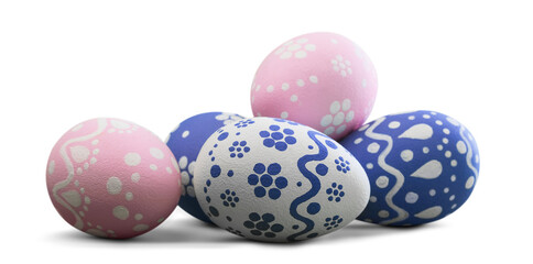 Easter eggs painted in different colors