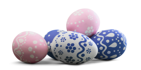 Easter eggs painted in different colors