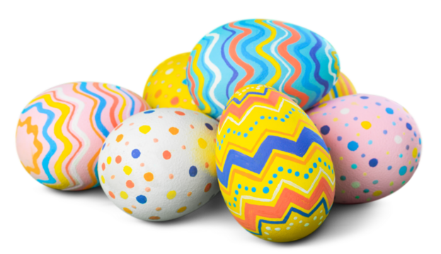 Easter eggs painted in different colors - Powered by Adobe