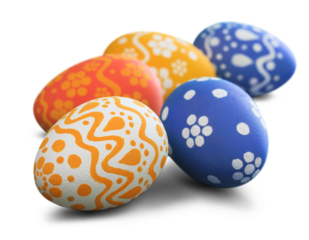 Easter eggs painted in different colors