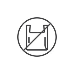 No plastic bag line icon