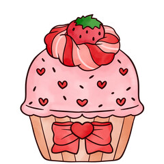 cartoon element decorative valentine's day cute hand drawn pink red bright illustration