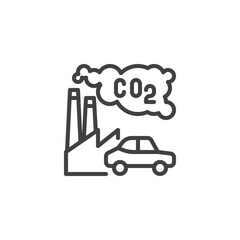 co2 air pollution line icon