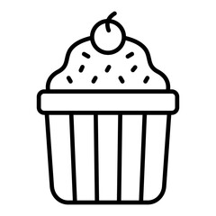 Muffin Line Icon