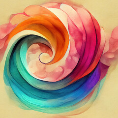 Vibrant Watercolor Swirls, seamlessy repeatable pattern