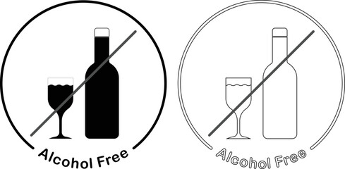 No Alcohol. Alcohol Free. In Black with two orientation.