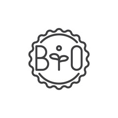 Bio label line icon
