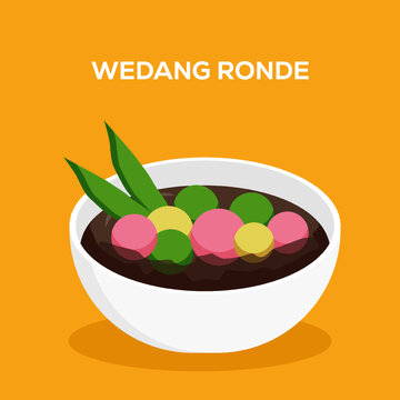 wedang ronde traditional drink from indonesia illustration in flat style